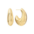Amazon Essentials Plated Tailored Hoop Earrings - color: Gold Tone, size: L: 1.29" X W: 0.45"