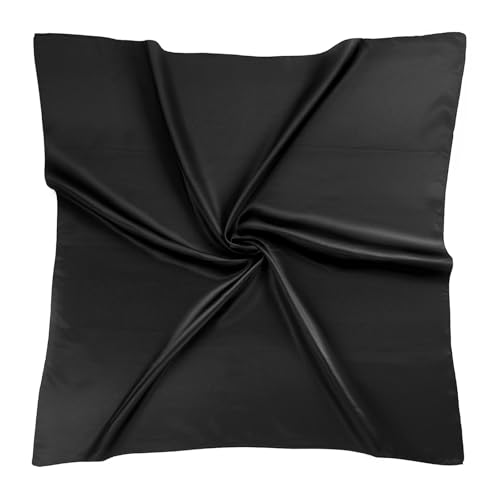 QIUTIMIY 35"x35" Like Silk Head Scarf for Women Satin Feel Large Square Scarf for Hair Wrapping and Sleeping Fashion Bandana - color: (90cm)square Scarf 24