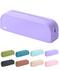 Mr. Pen- Silicone Pencil Case, Aesthetic Pencil Bag for Women, Makeup Pouch | Multifunctional Pouch for Stationery, Cosmetics and Electrical Goods Storage - color: Purple