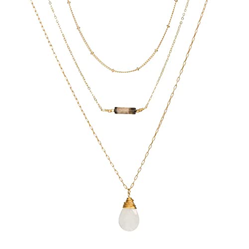 SmileBelle Chakra Jewelry for Women Healing Necklace and Crystal Bracelets as Spiritual Jewelry for Daughter Trendy Boho Necklaces with Layered Style for Yoga Friend