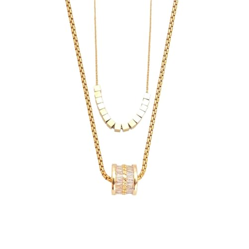 Gold Necklaces for Women Gifts - 14K Gold Plated Necklace for Women Necklaces for Her Tiny Fashion Jewelry for Teens，for Women Friends Jewelry Gifts，Necklace Gold Jewelry Birthday Gifts - style: Double layered necklace