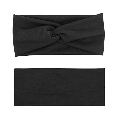 AQOKKA Elastic Knotted Headbands for Women Criss Cross Head Bands for Women's Hair Non Slip Boho Wrap Twisted Hair Accessories - color: 8 Pack Cross Ribbing Wide B