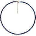 Simple Choker Necklace for Women Real Stone and Crystals Necklaces 4mm Beaded Choker Jewelry Meditation Gift for Women (16"+2") - style: Blue Tiger's Eye