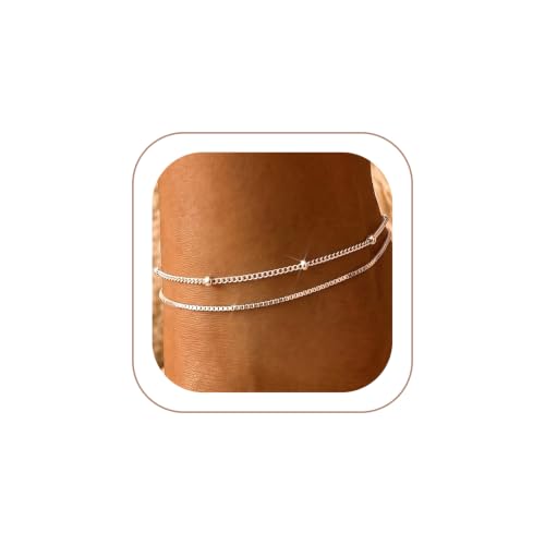 VIROMY Gold Ankle Bracelets for Women - Layered Anklets for Women Waterproof Beach Jewelry Gifts - color: Anklet D-SL