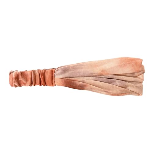 Motique Accessories Stretchy Headwrap Tye Dye Boho Wide Hair Band Yoga (Rust) - color: Rust