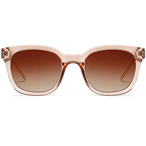 SOJOS Classic Square Polarized Sunglasses Womens Mens Retro Trendy UV400 Sunnies SJ2050 - color: Brown/Brown