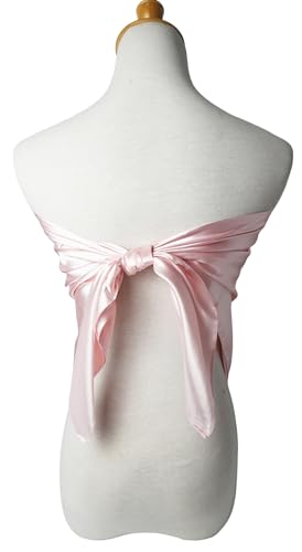 vabovin Satin Head Scarf for Women Solid Color, 35×35 in | Silk Feel Neckerchief, Hair Scarf, Fashion Bandana, Headscarf, Headband, Hair Wrap Sleeping, Daily Fashion Styling - color: 223 Baby Pink