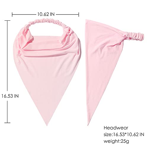 Vercret 6 Pack Hair Scarf Headband for Women Elastic Bandana Head Scarf Large Boho Triangle Kerchief with Clips Non Slip Scarves - color: K Multicolor