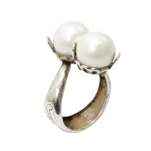 Korean Style Gemstone Hanbok Ring for Women – Adjustable Cherry Ring Traditional Korean Jewelry, Gift Box Option, Fashion Accessory for Daily & Special Occasions - color: White