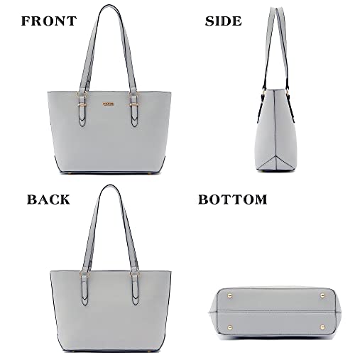 Purses And Wallets Set For Women Work Tote Satchel Handbags Shoulder Bag Top Handle Totes Purse With Matching Wallet - color: 3pcs/Set 1grey