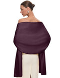 PULI Women's Pashmina Shawl Wraps for Evening Dress Large Scarf Blanket Long Wedding Bridal Winter Warm Shoulder Wrap - color: Burgundy