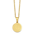 Pintadera Canaria Spain Traditional Ethnic Symbols Pendant Necklaces For Woman Jewelry - color: Gold Color 2