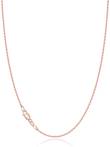 Jewlpire 18k Gold Plated 925 Sterling Silver Chain Necklace for Women, 1.2mm Cable Chain Necklace Thin & Dainty & Sturdy Women's Chain Necklaces 14/16/17/18/20/22/24 Inch - color: 18K Rose Gold Plated, size: 16 Inch
