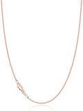 Jewlpire 18k Gold Plated 925 Sterling Silver Chain Necklace for Women, 1.2mm Cable Chain Necklace Thin & Dainty & Sturdy Women's Chain Necklaces 14/16/17/18/20/22/24 Inch - color: 18K Rose Gold Plated, size: 17 Inch