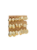 12 Pairs Chunky Gold Hoop Earrings for Women Trendy, Gold Plated Lightweight Hypoallergenic Stack, Thick Open Twisted Huggie Hoops Earring Set - color: 12 Pairs Gold Thick