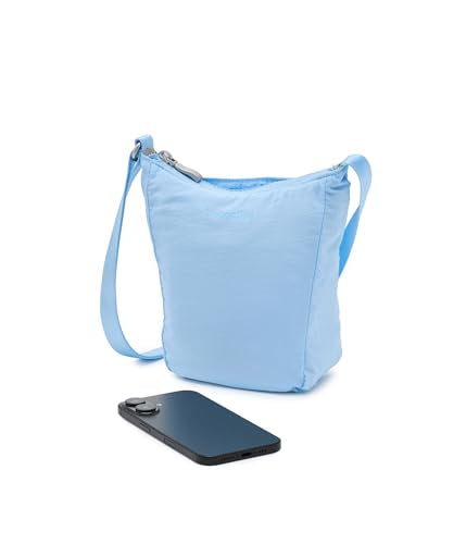 Baggallini Swift Mini Crossbody Bag for Women - 4.5x7 Small Travel Purse with Crossbody Strap and RFID - color: B-lite Ice Blue