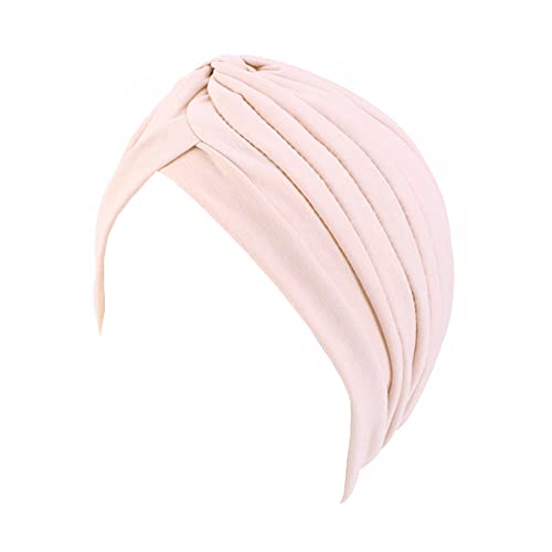 beauty YFJH Women's Cotton Turban Head Wrap Cancer Chemo Beanies Cap Headwear Cap Bonnet Hair Loss Hat - color: Light Khaki