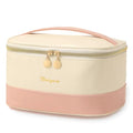 Meiyuuo Makeup Bag Large Cosmetic Bags for Women Girls Two-tone Cute Travel Zipper Pouch Toiletry Organizer for Beauty Essentials Waterproof (Dual Pink) - color: Dual Pink