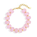 Chunky Beaded Bracelets for Women Boho Multicolor Acrylic Resin Beads Bracelet Adjustable Statement Bracelet Summer Beaded Jewelry - color: Beads bracelet-pink