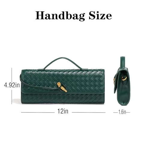 Handmade Woven Evening Bag for Women Casual Clutch Purse Leather Shoulder Handbag Fashion Crossbody Bag