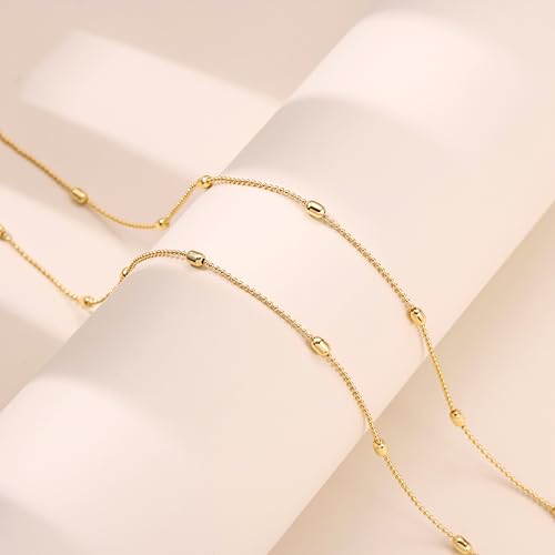 CHESKY Waist Beads for Women, Dainty 14k Gold Plated Waist Chain Beach Accessories Cute Belly Chain Body Chain Gold Chain Belts for Women Summer Beach Jewelry for Womens Gifts Rave Outfits for Womens - style: Bead