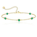 Birthstone Bracelet for Women 14K Gold Plated Dainty Link Bracelet Trendy Non Tarnish Trendy Chain Bracelets Birthday Valentines Gifts Jewelry for Women Mom Daughter Wife Sister Friend - color: 05.May