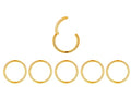 5Pcs 16G 18G Surgical Steel Nose Rings Hoop Tragus Septum Cartilage Hoop Earrings For Women Men Body Piercing Jewelry Kit Bar Length 6mm/8mm/10mm/12mm/14mm - style: 5Pcs -18G - Gold - 12mm