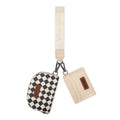 Wrangler KeyChain Wallet Checkered Wristlet Wallets for Women Western Dual Pouch Wristlet Credit Card Holder Wallet - color: Checkered Tan