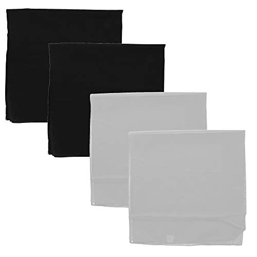 Motique Accessories Solid Color Bandana - Set of 4 - color: Black White