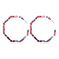Boho Acrylic Hoop Earrings Bohemian Statement Colorful Acetate Lucite Tortoise Shell Resin Geometric Big Lightweight C Open Hoops Earrings for Women Prom Party Holiday Fashion Jewerly Gifts - color: Large red