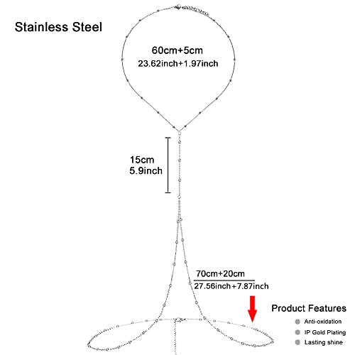 WANGGAO Stainless Steel Simple Chain Waist Body Chain For Women Beach Belly Accessories Body Jewelry - style: chain,bikini