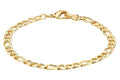 Barzel 18K Gold Plated Figaro Bracelet - Made In Brazil - color: 5MM, size: 7 Inches