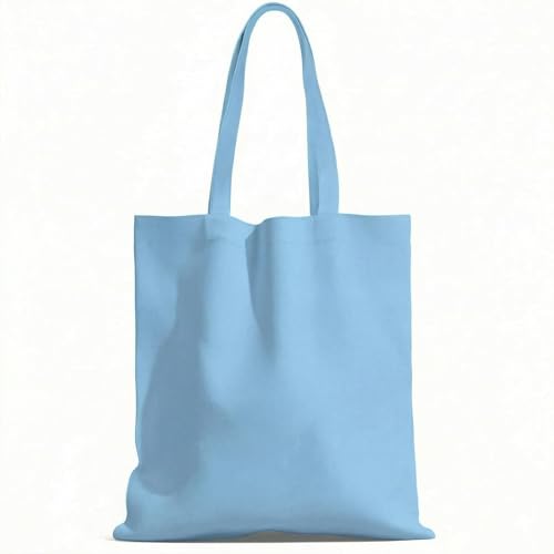 1 Pack Available Premium Canvas Reusable Tote Gift Bags,Made of Natural Canvas with Handle,Work,DIY,Shopping(Light Blue) - color: D2-light Blue 1 Pack