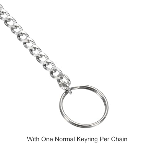 PATIKIL Flat Keychain with Keyring Clasp, 304 Stainless Steel Clip for Jeans Pants Belt Loop Pocket Wallet Purse Handbag
