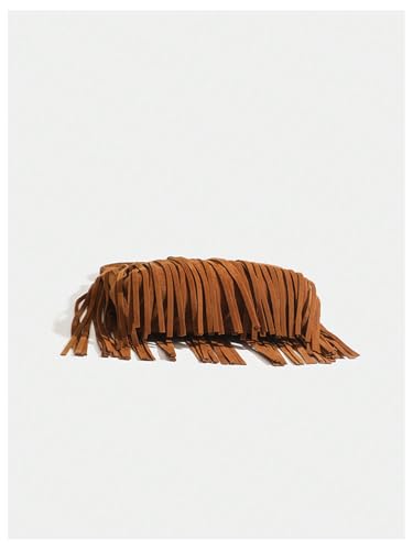 SweatyRocks Women's Fringe Western Crossbody Bags Tassel Shoulder Purses - color: Brown