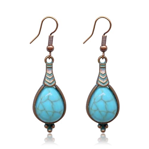 KaFu Boho Earrings For Women Vintage Unique Gypsy Ethnic Dangle Drop Earrings Handmade Bohemian Carved Texture Round Statement Earrings Jewelry Gifts - color: Boho-21