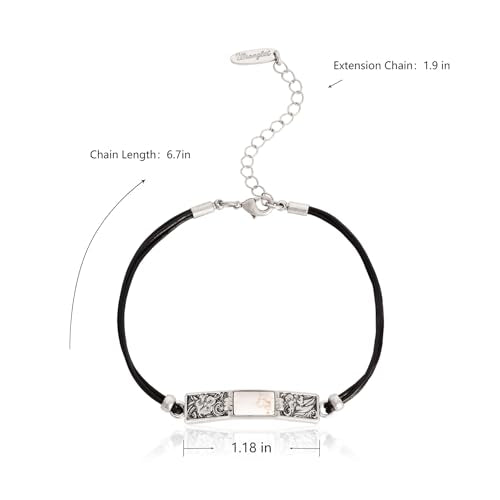 Montana West x Wrangler Faux Leather Wrap Bracelets for Women Western Country Bohemian Cowgirl Turquoise Dainty Jewelry - color: Silver-White