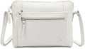 Leather Crossbody Bags for Women Small Soft Genuine Pebbled Sling Shoulder Handbag Crossover Purse with Full Adjustable Strap (White Nappa) - color: White Nappa