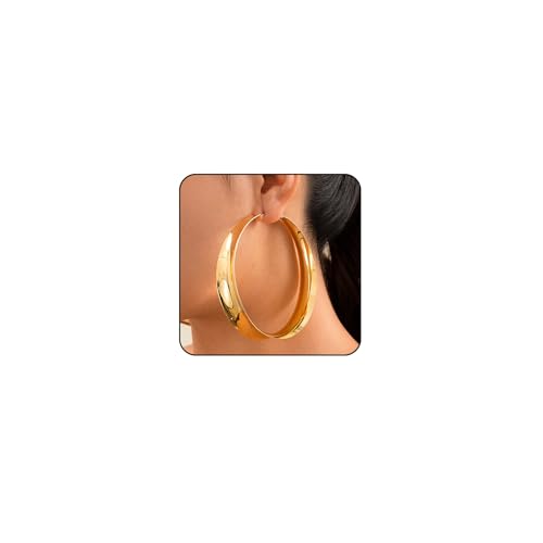Large Hoop Earrings Lightweight Chunky Earrings for Women Chunky Earrings Big Hoop Earrings for Wedding - style: Hoop-Gold-03