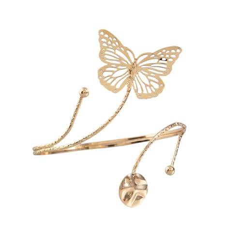 Pingyongchang Arm Cuff Upper Arm Band Cuff Bracelet Bangle for Women Silver Gold Boho Adjustable Flower Butterfly Sun Moon Armband Set Birthday Friendship Gift Holiday Beach Jewelry - style: H Gold
