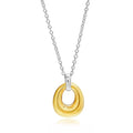 Dainty Oval Pendant Necklace for Women 18K Gold Plated Small Irregular Circle Charm Cute Boho Necklace Statement Chains Minimalist Jewelry - color: B-Gold & Silver