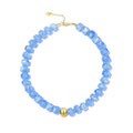 Chunky Beaded Statement Necklace for Women Trendy Colorful Boho Resin Bead Choker Necklaces Summer Handmade Jewelry Gifts Accessories - color: Gold-blue 1