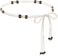 LIMHOO Women's Boho Braided Belt Adjustable Beaded Rope Waist Belts for Dresses - color: 583 Coffee