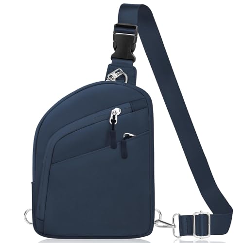 TOPEAST Anti Theft Crossbody Bags for Women Men, Small Sling Crossbody Bag Travel Purse Shoulder Wallet with RFID Blocking - color: 2-blue