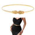 E-Clover Womens Fashion Metal Stretch Waist Skinny Belt Waistband - color: 01-style-017-002