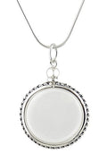 FashionJunkie4Life Sterling Silver Oval Locket Necklaces for Women, 18" Cable Chain - style: Small Clear