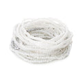 30Pcs Elastic Beaded Bracelets Set Bohemia Multilayer Stackable Seed Beaded Stretch Bracelet Anket Colorful Crystal Glass Beads Wristbands for Women Summer Beach Boho Jewelry Gifts - color: White