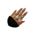 Gold Silver Chunky Ring Set for Women,Open Stacking Knuckle Statement Ring,Boho Flower Baroque Pearl Rings Set,Minimalist Aesthetic Rings Jewelry Gifts - color: Gold