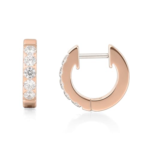 Limerencia Hypoallergenic Implant Grade Titanium G23 Huggie Hoop Earrings, 5A Cubic Zirconia Pure Titanium F136 Hoops for Women Sensitive Ears - color: Rose Gold