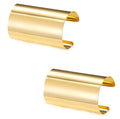 2Pcs Cuff Bangle Bracelet for Women Open Wide Wire Bracelets Gold Wrist Cuff Wrap Bracelet Adjustable - color: Gold1